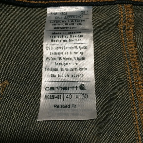 Carhartt Relaxed Fit Double Knee Work Jeans Men’s 40x30 Dark Wash Blue Denim - Picture 10 of 10